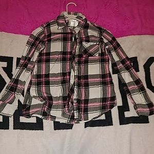 Justice Button down plaid top
